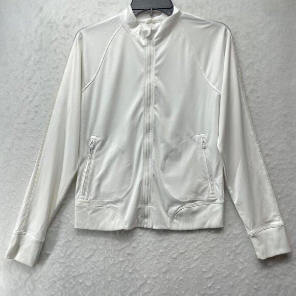 Cutter & Buck Annika Sweatshirt Women's M White Full Zip Mock Neck DryTec 50UPF+ - Picture 1 of 12